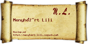 Menyhárt Lili névjegykártya