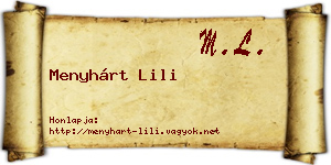 Menyhárt Lili névjegykártya